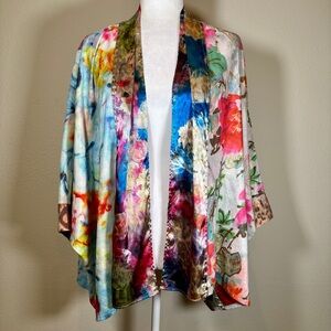 John Mark Floral Mixed Print Open Kimono Size Large